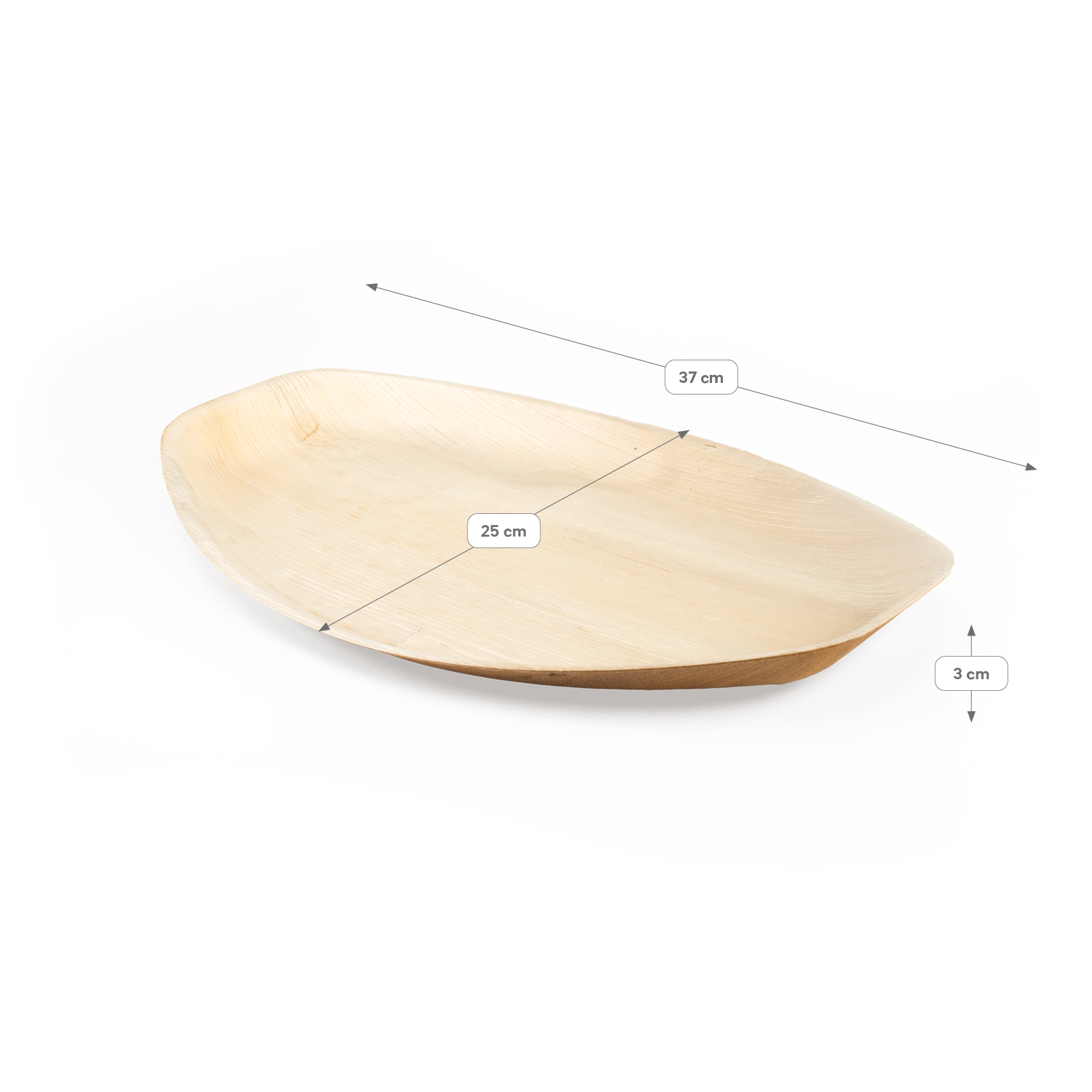Bandeja hoja de palma, Signature Line, oval, 37cm x 25cm x 3cm, 100 Unidades - Imagen 2